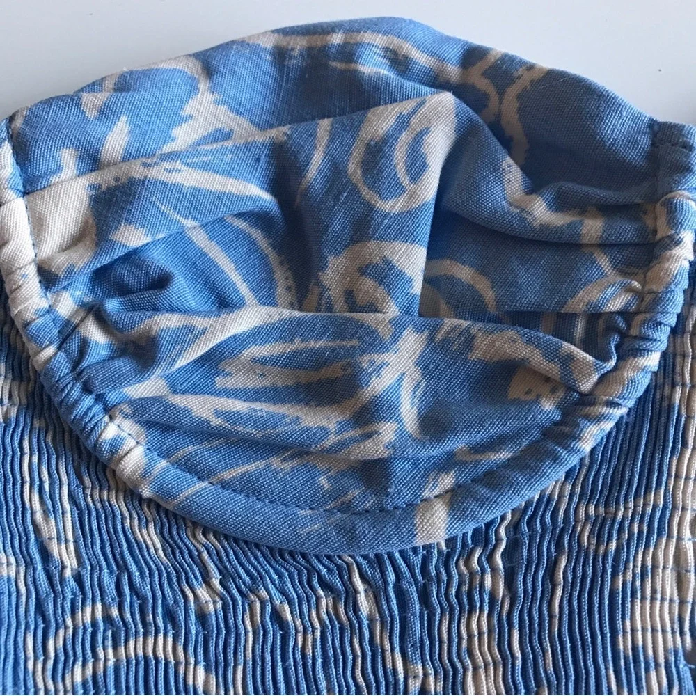 Zara sz XS BLUE strapless SMICKED floral corset crop top NWT - Picture 3 of 7